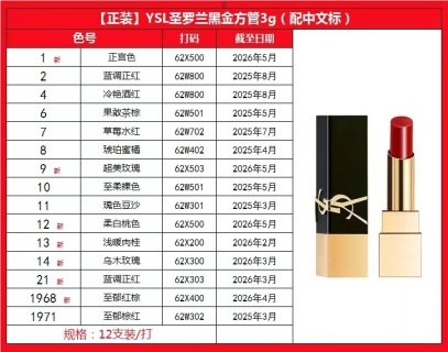 💹36✍️专柜版本,
圣罗兰黑金方管口红3g,全对版细节,平台直供,配中文标
1⃣4⃣色:1#,2#,4#,6#,7#,8#,9#,10#,11#,13#,14#,21#,1968#,1971#。