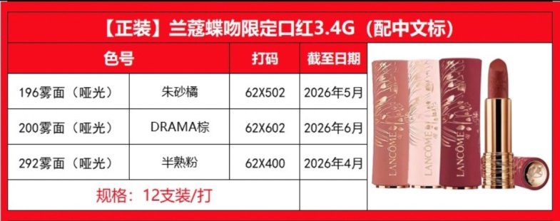 💹40✍️明通版本
兰蔻蝶吻限定口红3.4G 正装
色号:200+292+196 三色到货