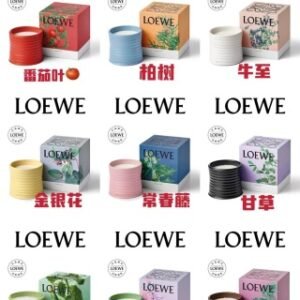 💹78✍️专柜版本，
罗意威香薰蜡烛170g，10个味道🔜
①•焚香（新品销量王者）
②•黄瓜（吴磊同款断货大王）
③•金银花（销量王者）
④•香橙花（新品销量王者）
⑤•番茄叶
⑥•柏树球
⑦•香豌豆
⑧•常春藤
⑨•香菜
⑩·甘草
产品规格：
含量：170g
箱规：27盒/件
—包装设计：
香氛蜡烛+礼盒外包装+Loewe礼袋
