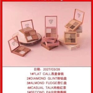 💹20✍️专柜版本
3CE四色眼影
1#FLAT CALL燕麦拿铁
2#DIAMOND GLINT粉钻盘
3#ALMOND FUDGE杏仁盘
4#CASUAL TALK肉桂红茶
5#SECOND PAIR玫瑰香槟
现货1-4号 其他色陆续出