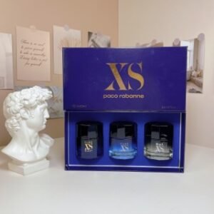 💹55✍️普通
帕高XS男士中样三件套30ml*3个，带喷头，内含：精纯XS，纯净之夜，黑色骑士2018版