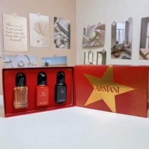💹55✍️普通
阿玛尼挚爱中样三件套30ml×3个，带喷头，内含，红色挚爱，黑色挚爱，黄色挚爱