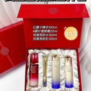 💹370✍️明通版本
资生堂悦薇礼盒四件套，包含：红腰子精华100ml+小针管眼霜20ml+悦薇亮肤水150nl+悦薇亮肤乳液100ml.水乳清爽滋润可选，需要那款下单备注，配手提袋，产品都是明通版，市场独家质量，非流通货，供平台！