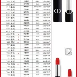 💹35✍️明通版本
新版 迪奥蓝金磁吸口红3.5g,色号🔜
626哑+652哑+686哑
688哑+720哑+756哑+777哑+860哑
色号:000滋+001滋+002滋+100丝
100滋+188丝+200丝+217丝+218丝
228丝+299丝+300丝+314丝+360丝
419丝+505丝+520滋+539丝+558丝
581丝+624丝+625丝+626哑+652哑
686哑+707丝+720丝+720滋+720哑
724丝+737丝+755丝+756哑+760丝
764丝+766滋+772丝+777丝+777哑
784丝+840丝+844滋+846丝+849滋
860哑+888丝+964丝+999丝+999滋
共49个色号
