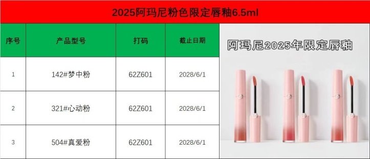 💹30✍️明通版本
阿玛尼2025粉色限定唇釉6.5ml
新品上市:142#,321#,504#!高品质,对色对味对版,冲正无压力,最新日期,配中文标