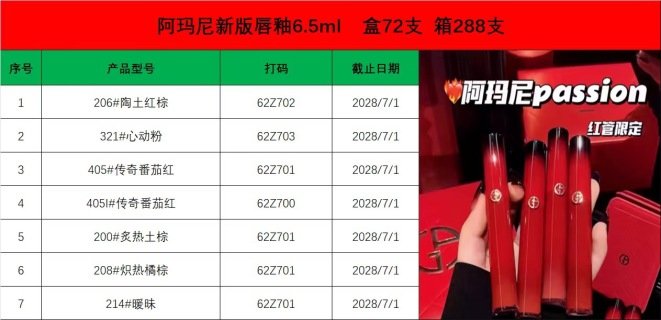 💹32✍️明通版本,
最新版 阿玛尼新版红管唇釉
新品上市!色号:200#,206#,208#,214#,321#,405#,405l#,最高质量版本,配标,现货