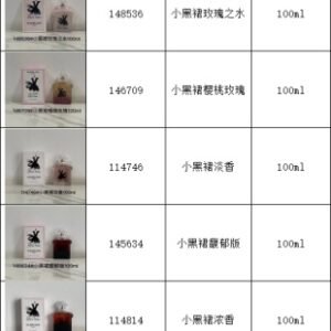 💹50✍️专柜版本
娇兰小黑裙 香水100ml系列
147393小黑裙淡香精馥郁100ml
148536小黑裙玫瑰之水100ml
146709小黑裙樱桃玫瑰100ml
114746小黑裙淡香100ml
145634小黑裙馥郁版	100ml
114814小黑裙浓香100ml
144398小黑裙限量玫瑰100ml