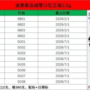 💹45✍️明通版本
迪奥细管口红正装!色号:120#,390#,168#,226#,425#,550#,565#,496#,880#,850#,890#,800#,12个色号全部到齐!