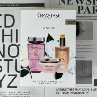 K'ERASTASE卡诗元气姜茉莉三件套!内含:元气姜发膜200ml,元气姜洗发水250ml,玫瑰发油100ml。